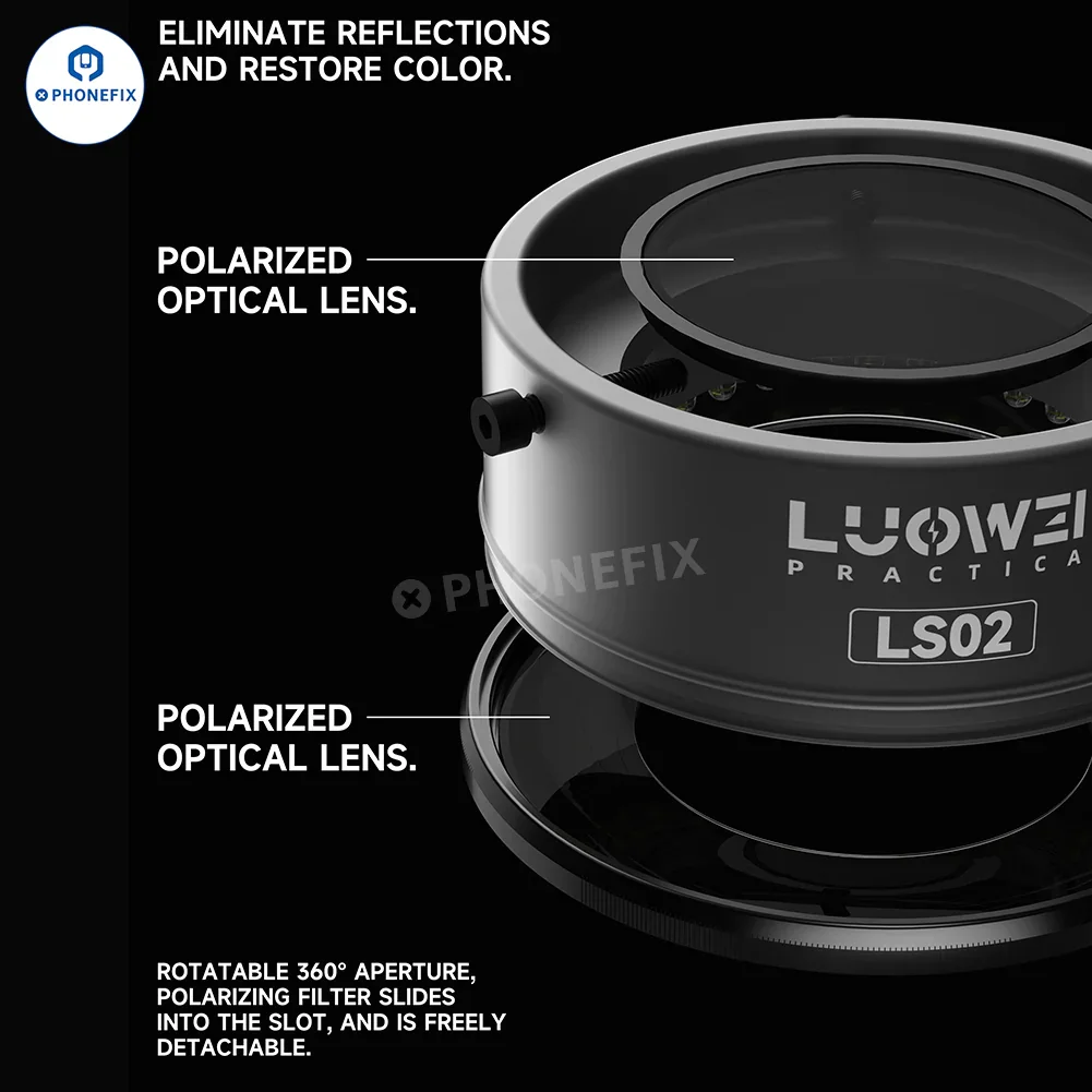 LUOWEI LW-LS01 LW-LS02 Polarized Microscope Ring Light - Image 8
