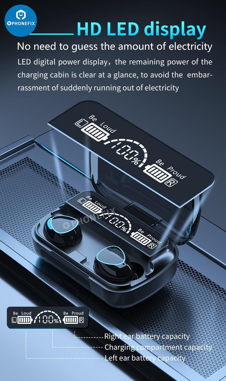 M10 TWS LED Bluetooth Waterproof Earphones 9D Wireless Earbuds - Image 13