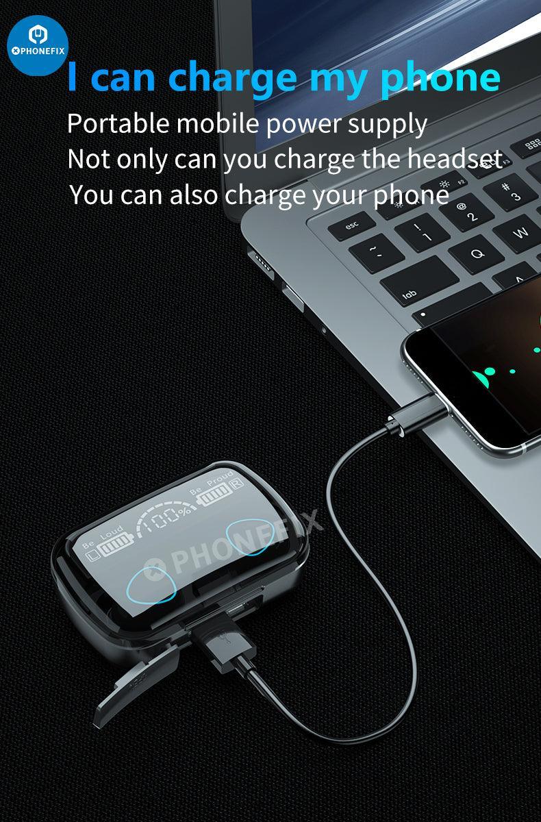 M10 TWS LED Bluetooth Waterproof Earphones 9D Wireless Earbuds - Image 6