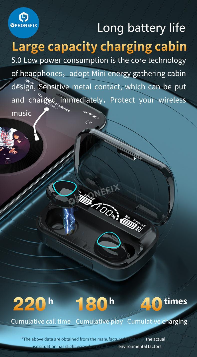 M10 TWS LED Bluetooth Waterproof Earphones 9D Wireless Earbuds - Image 8