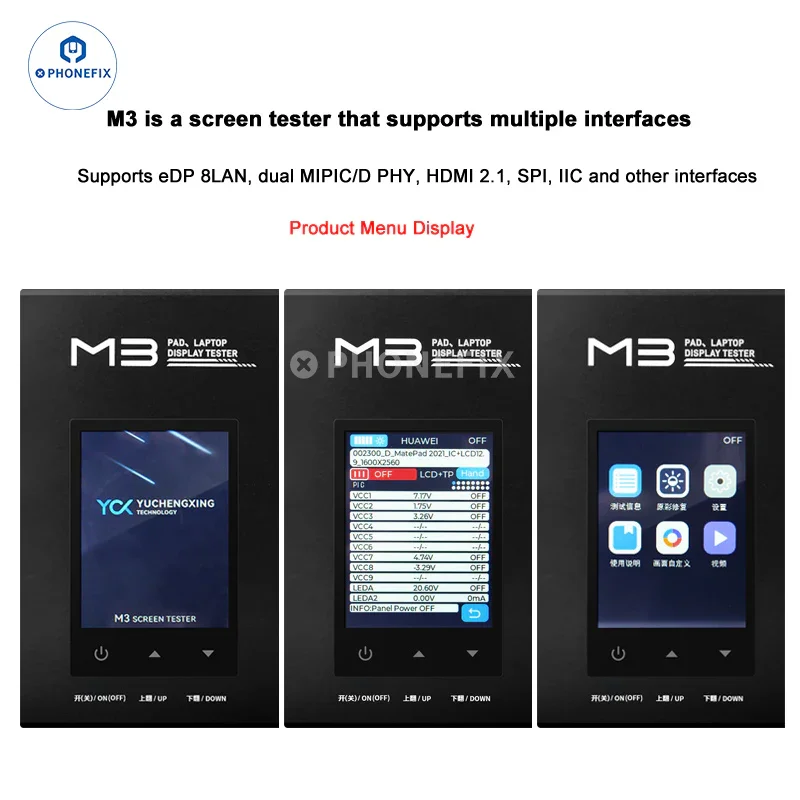 M3 iPad Laptop Display Tester Tests Screen 3D Touch Picture Video Playback
