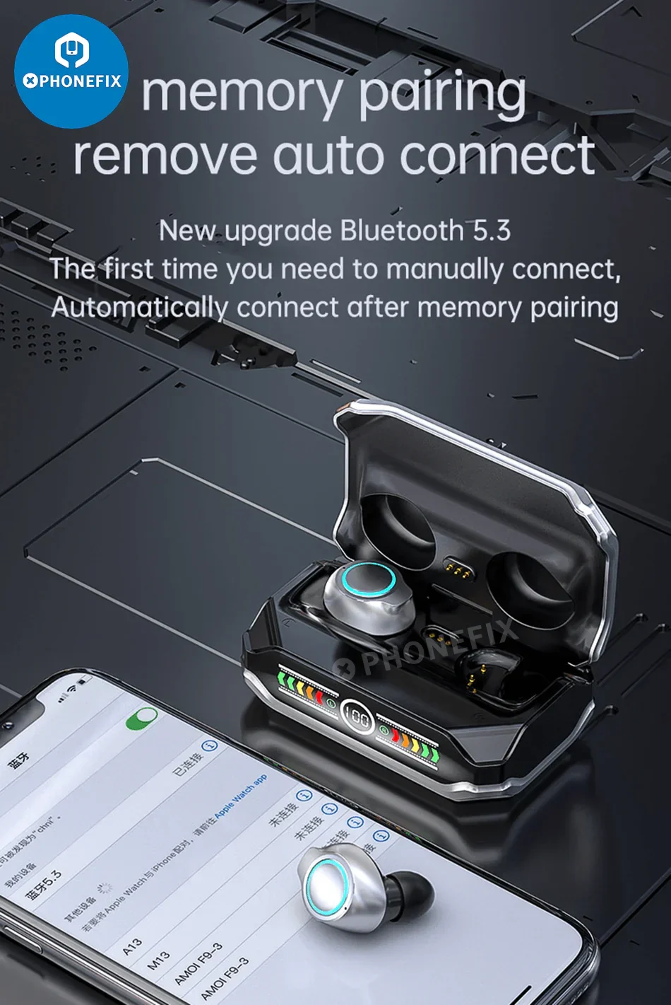 M43 Wireless Headphones Bluetooth Earphones With Touch Control - Image 10