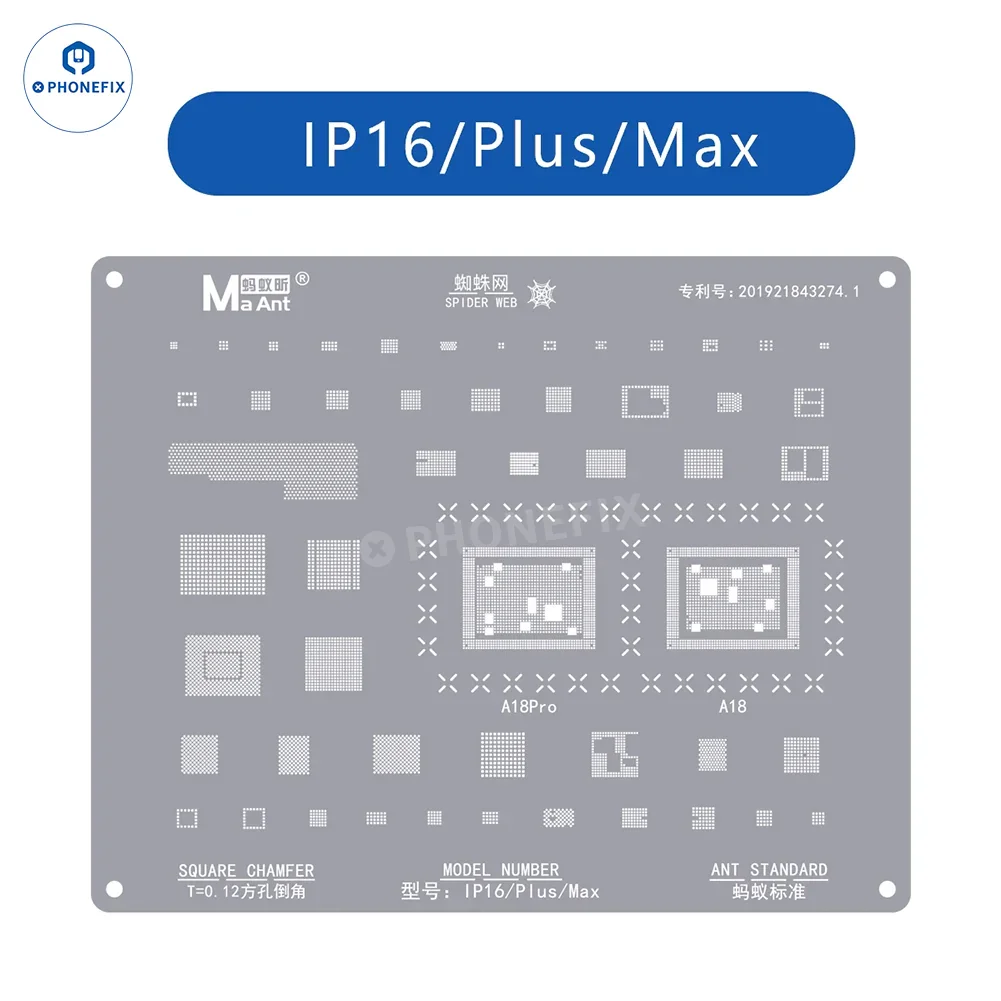 MaAnt 0.12mm Square Hole BGA Reballing Stencil For iPhone 6-16 Pro Max - Image 2
