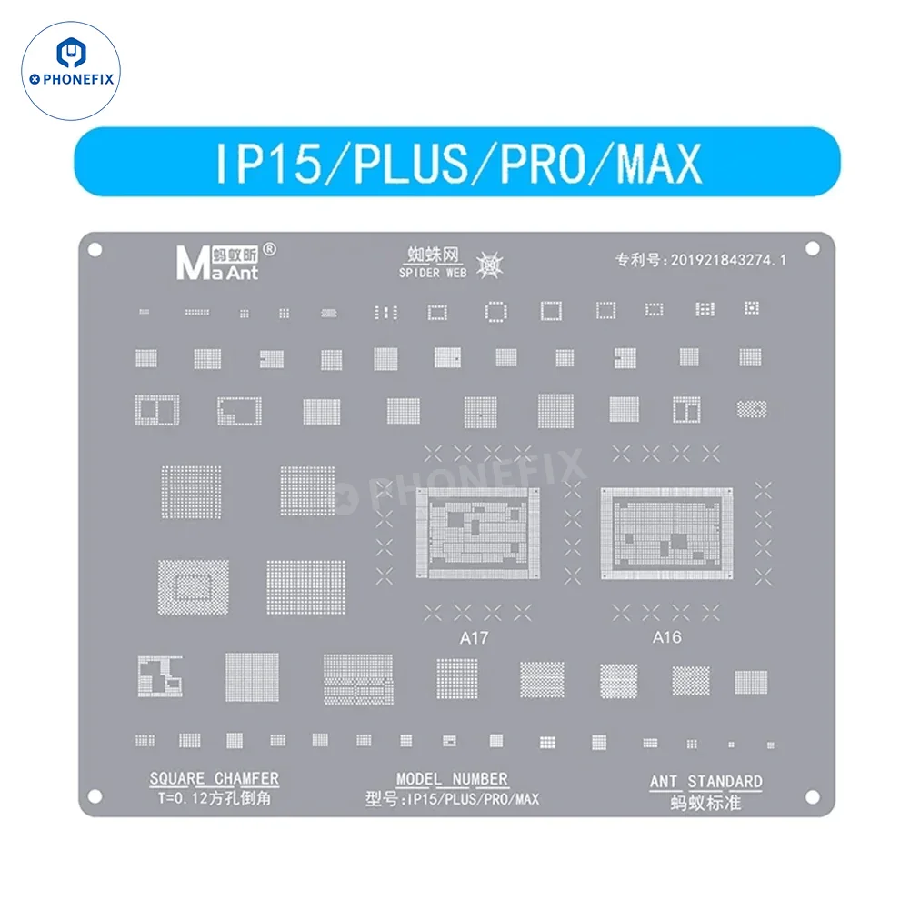 MaAnt 0.12mm Square Hole BGA Reballing Stencil For iPhone 6-16 Pro Max - Image 6