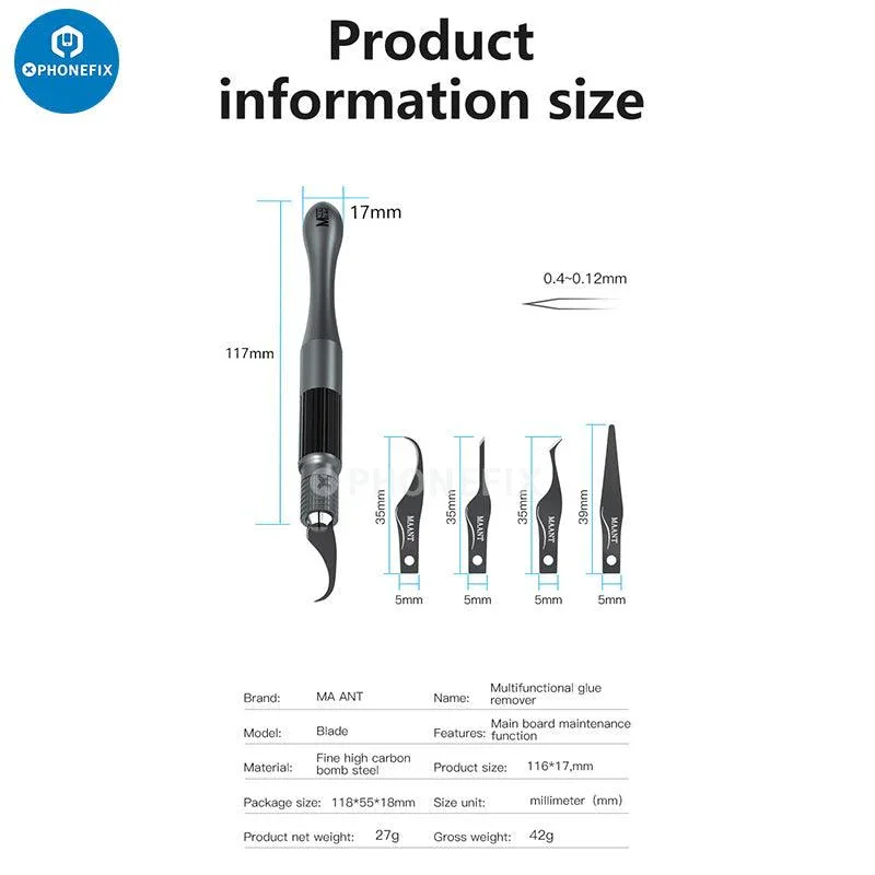 MaAnt 4 In 1 Multipurpose Motherboard CPU IC Glue Removal Knife Set - Image 4