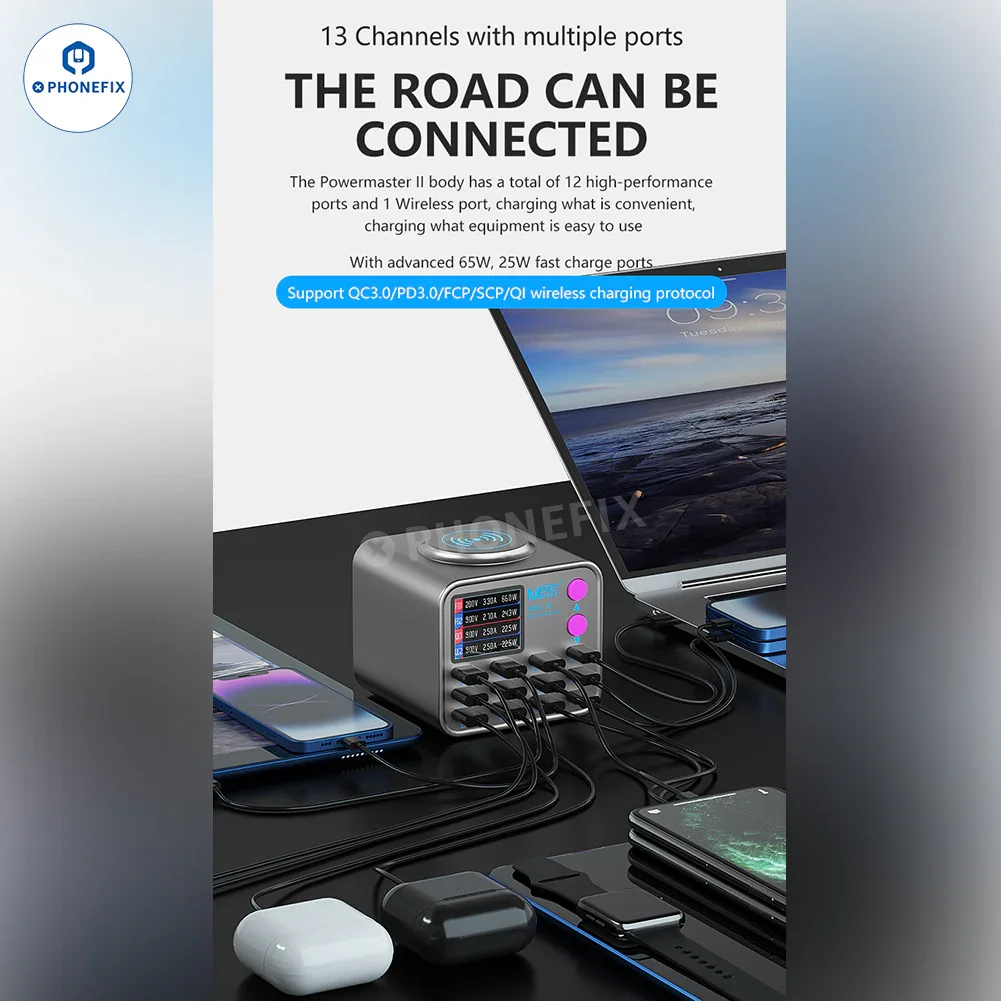 MaAnt DianBa No.2 Digital PD Fast Charger With 13 Ports Wireless Charging - Image 3