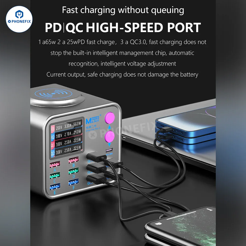 MaAnt DianBa No.2 Digital PD Fast Charger With 13 Ports Wireless Charging - Image 6