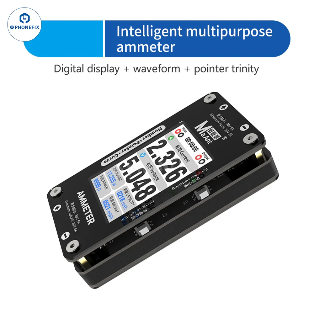 MaAnt DL-02 Intelligent Ammeter 30V 5A Number Pointer Curve Display - Image 2