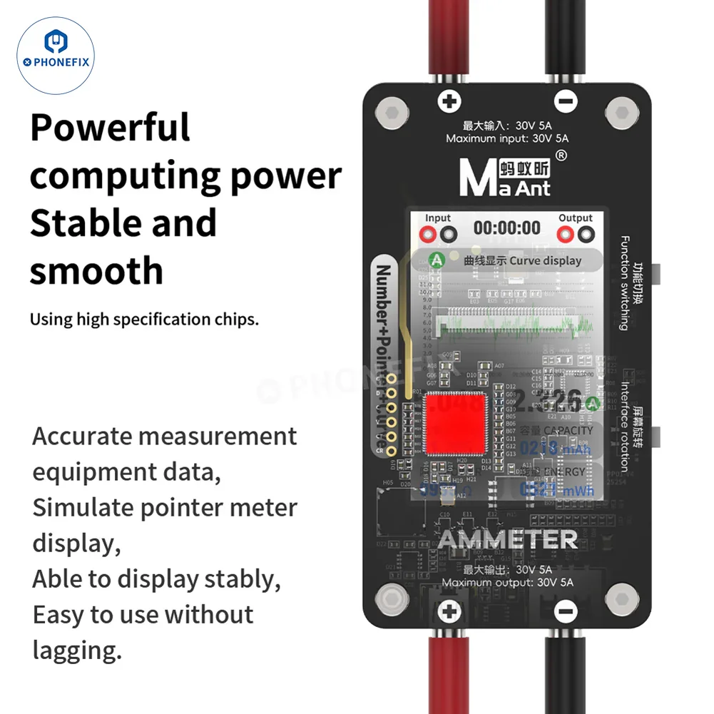 MaAnt DL-02 Intelligent Ammeter 30V 5A Number Pointer Curve Display - Image 3