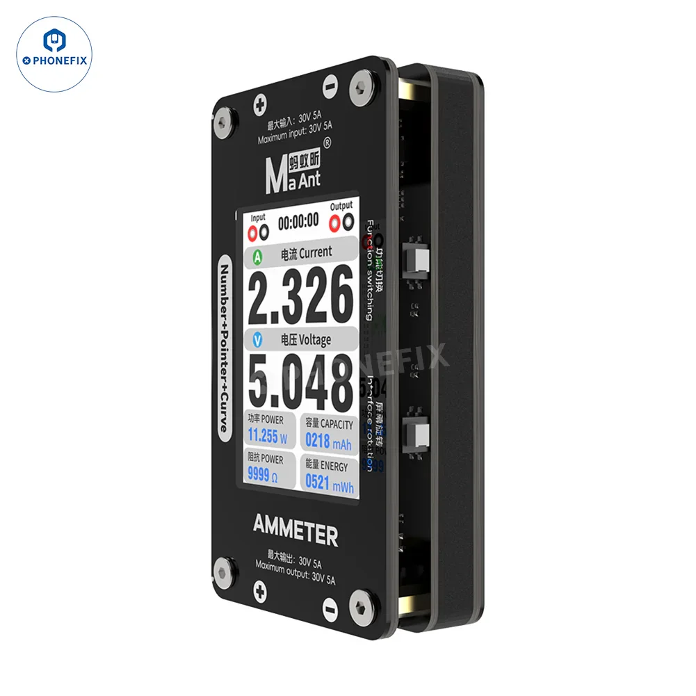 MaAnt DL-02 Intelligent Ammeter 30V 5A Number Pointer Curve Display - Image 6