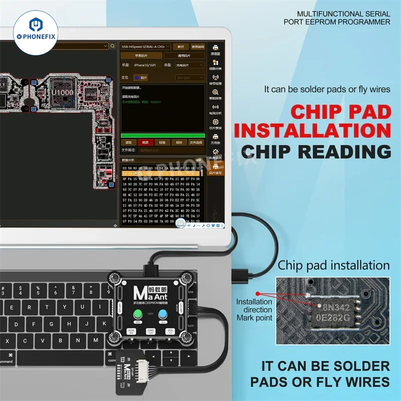 MaAnt E1 SN Port Charging EEPROM Programmer for iPhone Repair - Image 4