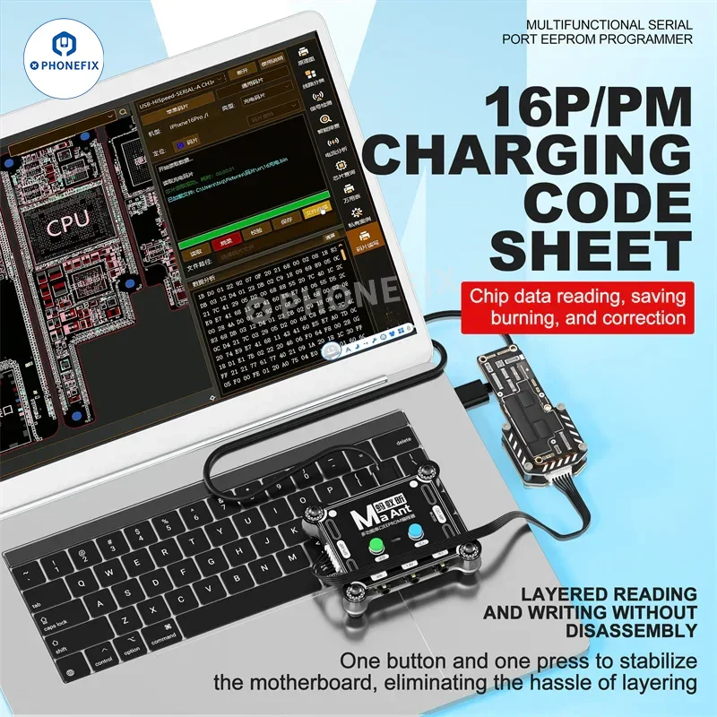 MaAnt E1 SN Port Charging EEPROM Programmer for iPhone Repair - Image 5