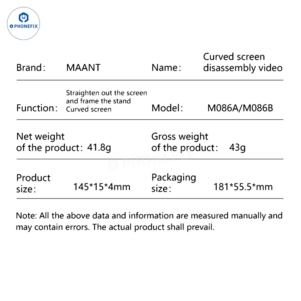 MaAnt M086 Curved Screen Disassembly Blade Mobile LCD Prying Tool - Image 9