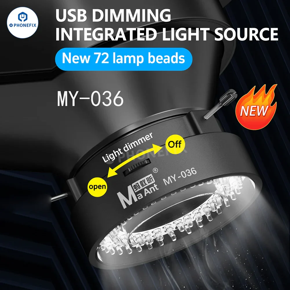 MaAnt MY-036 MY-037 MY-038 72/96/144 LED Microscope Ring Light - Image 2