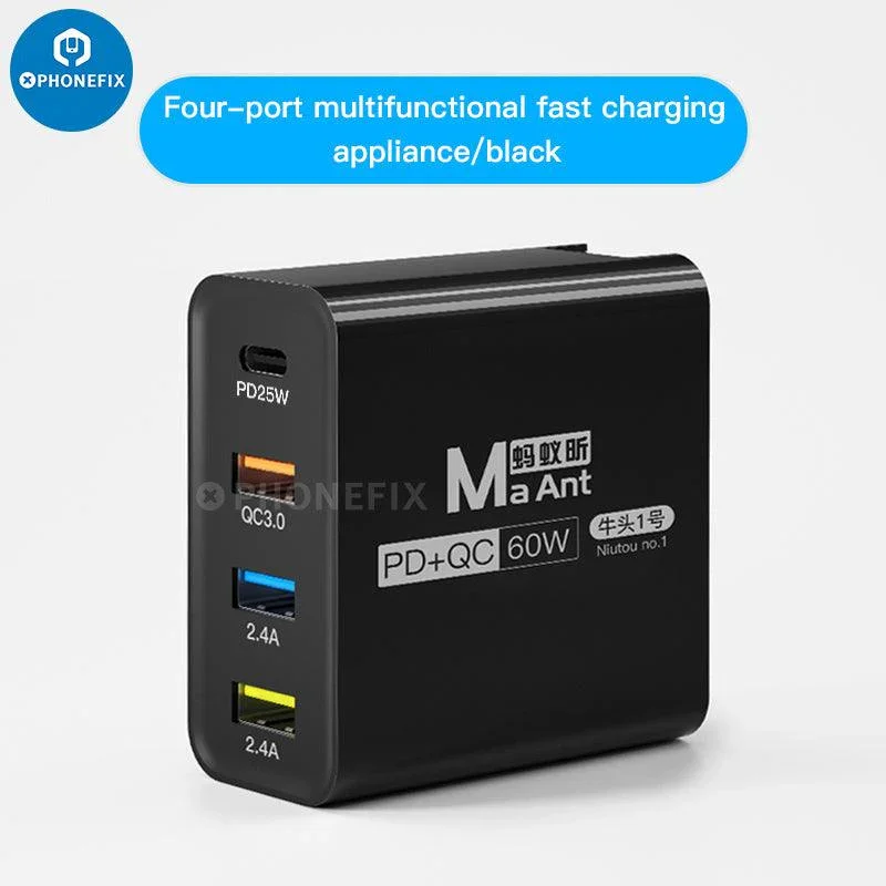 MaAnt Niutou No.1 60W 4-Port USB Quick Charger For Phone Tablet - Image 3