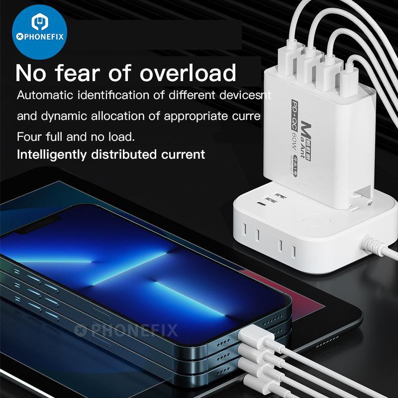 MaAnt Niutou No.1 60W 4-Port USB Quick Charger For Phone Tablet - Image 6