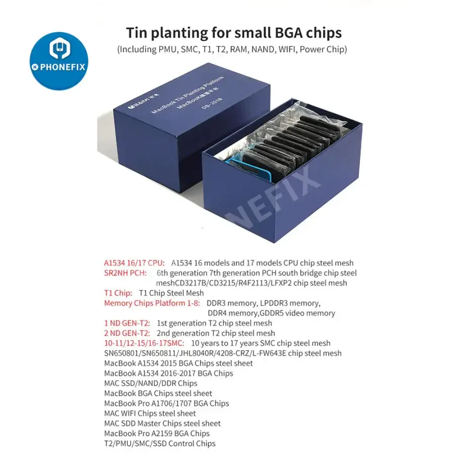 Magnetic BGA Reballing Stencil For MacBook RAM NAND T1 T2 PMU WIFI - Image 4