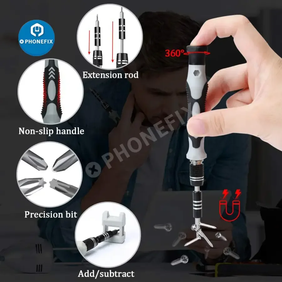 Magnetic Precision Screwdriver Set Repair Tool Kit For Phone Laptop Tablet - Image 23