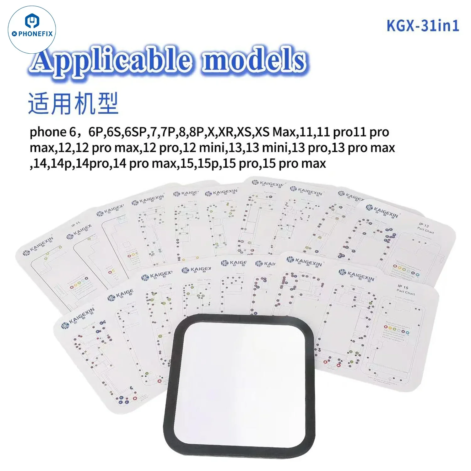 Magnetic Screw Mat Work Guide Chart for iPhone 6-15 Pro Max - Image 10