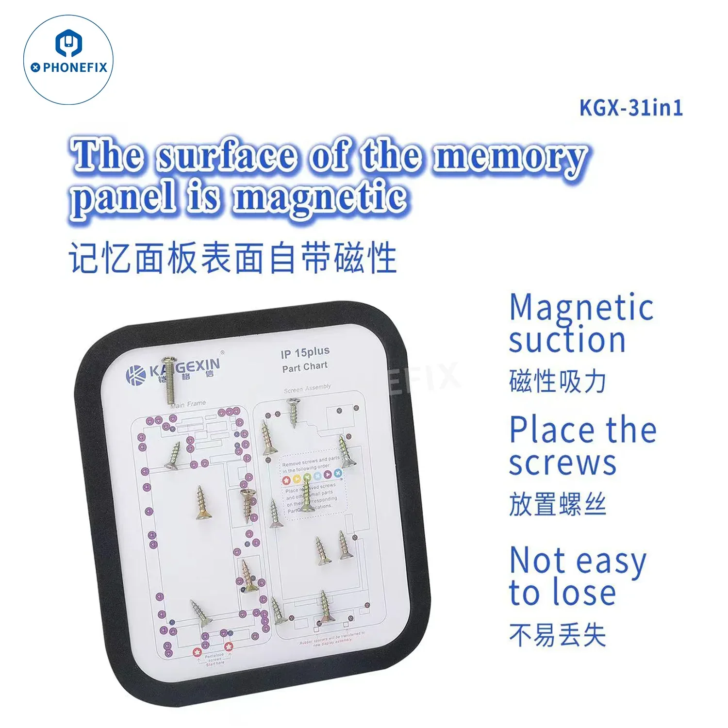 Magnetic Screw Mat Work Guide Chart for iPhone 6-15 Pro Max - Image 6