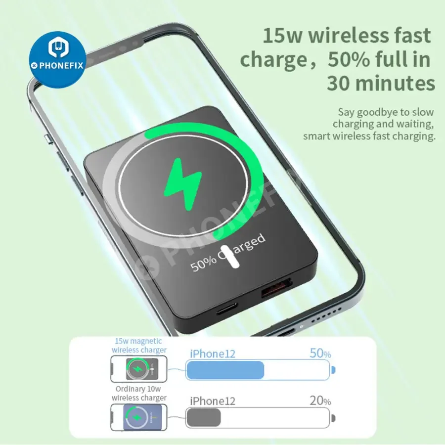 Magnetic Wireless Power Bank Magsafe Battery Pack For iPhone 12 13 14 Series - Image 25