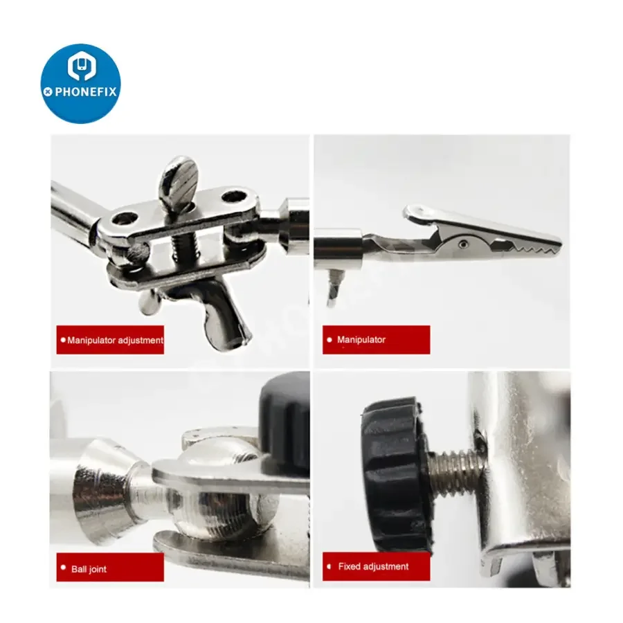 Magnifier Soldering Iron Stand With LED Alligator Clips Rework Station - Image 3