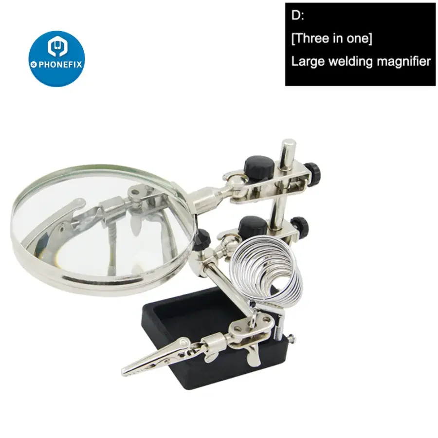 Magnifier Soldering Iron Stand With LED Alligator Clips Rework Station - Image 5