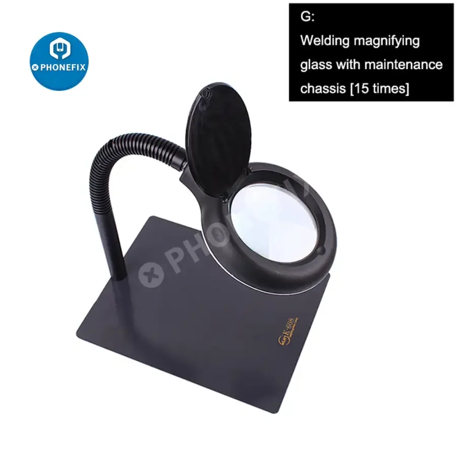 Magnifier Soldering Iron Stand With LED Alligator Clips Rework Station - Image 8