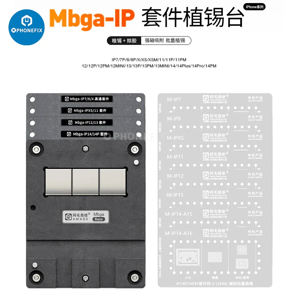 Mbga-IP 26 IN 1 BGA Reballing Platform For iPhone 7 to 15 Pro Max - Image 9