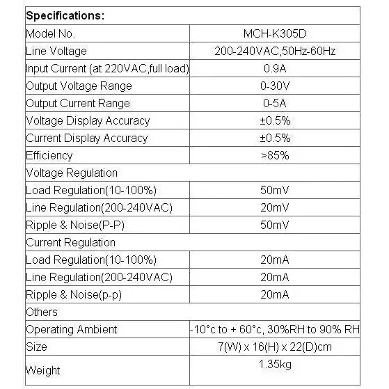 MCH K305D Smart DC Power Supply Switching Regulated Adjustable - Image 3