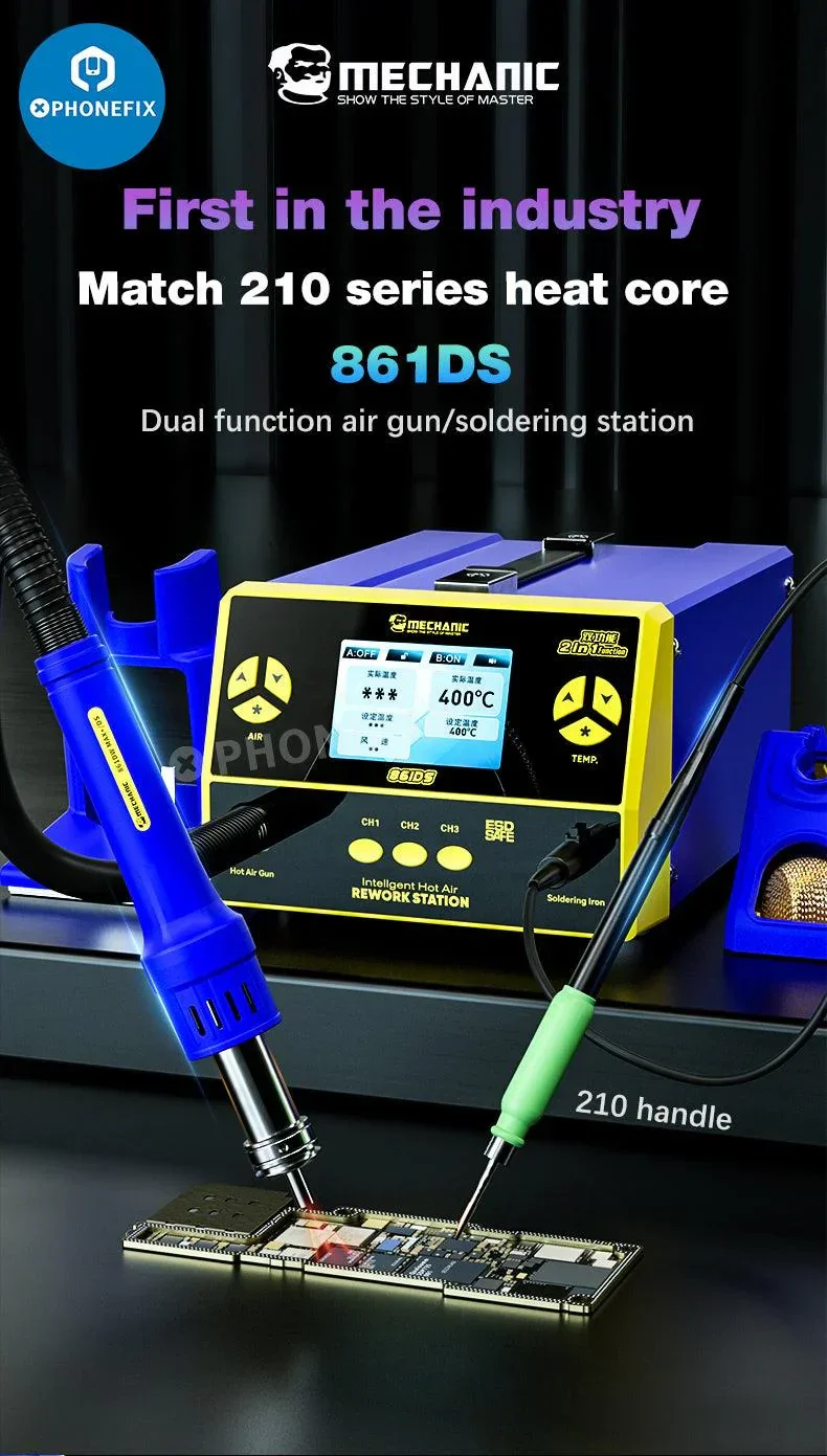 MECHANIC 861DS 2 IN 1 Hot Air Rework Station PCB Soldering Repair - Image 10