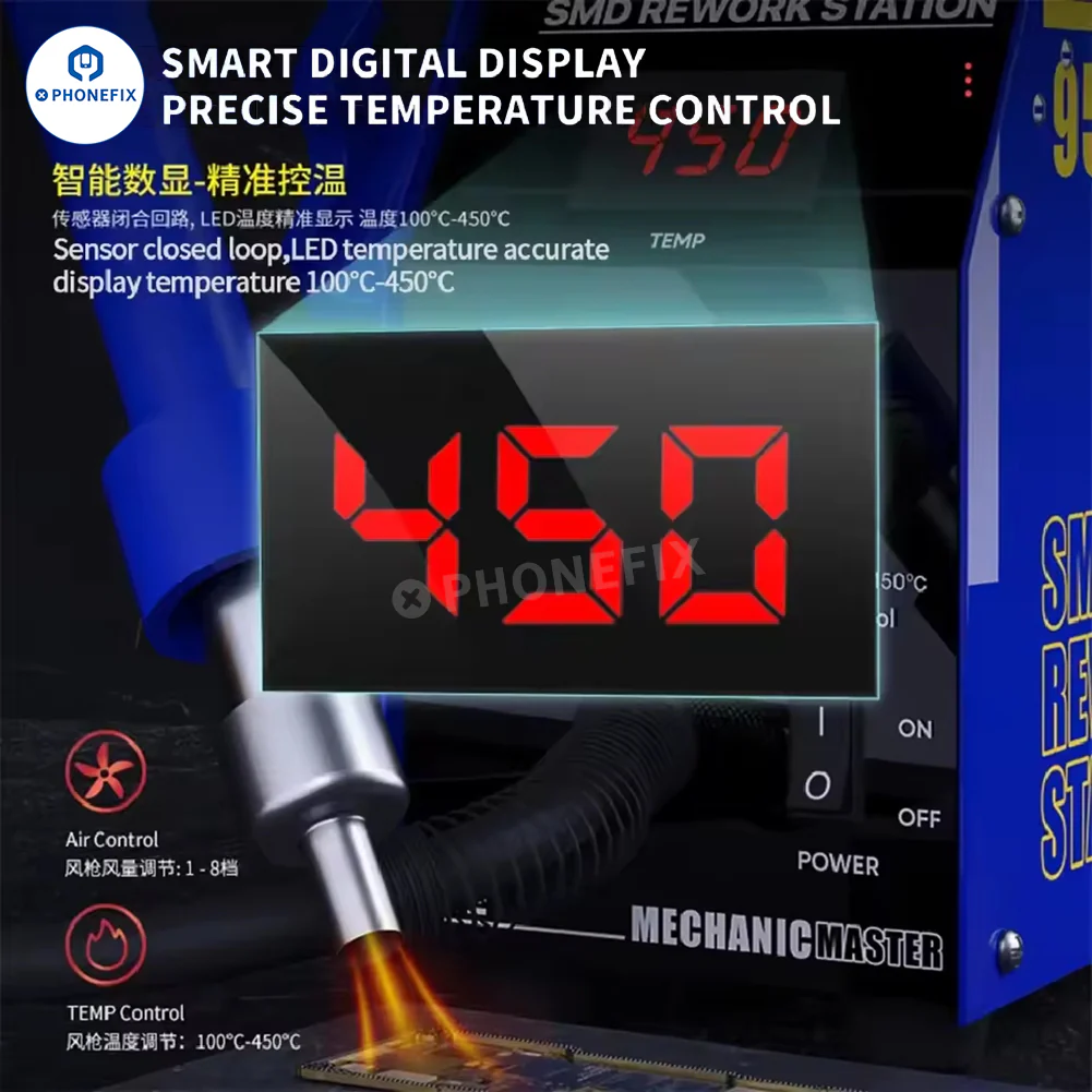 MECHANIC 957DW Hot Air Rework Station for Phone PCB IC Repair - Image 3