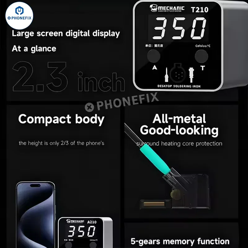 Mechanic T-210 Intelligent Desktop Soldering Iron Welding Station - Image 2