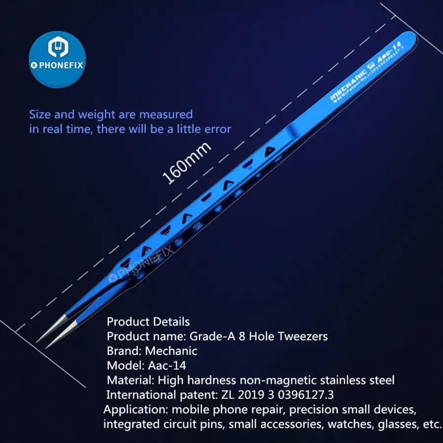 Mechanic AAC-14 Hollow Heat-Dissipating Tweezers tin positioning - Image 11