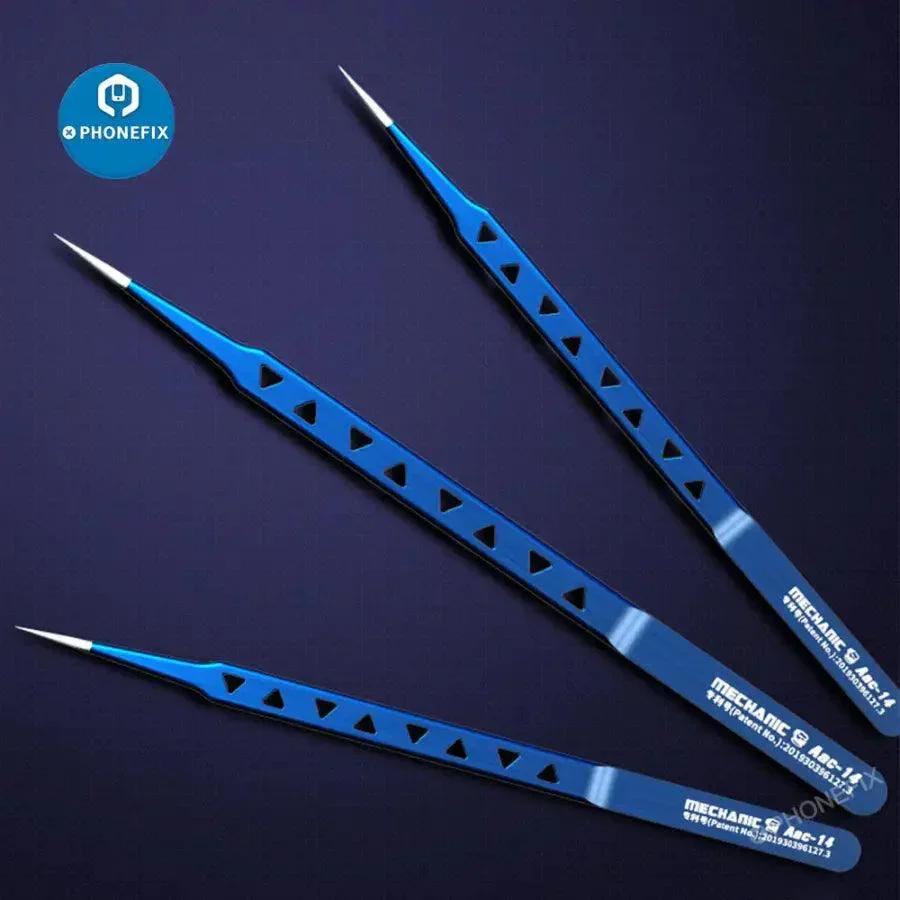 Mechanic AAC-14 Hollow Heat-Dissipating Tweezers tin positioning - Image 3