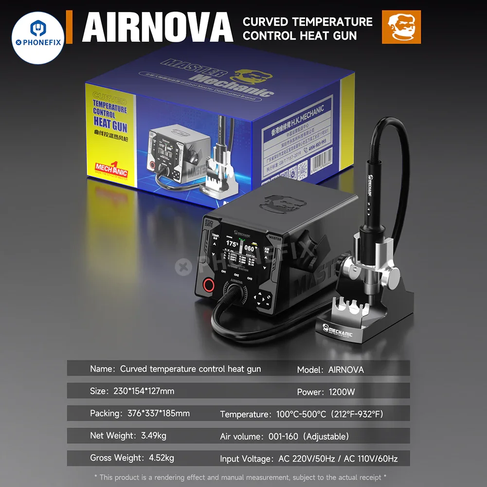 MECHANIC AIRNOVA 1200W Hot Air Rework Station for Phone Repair - Image 7