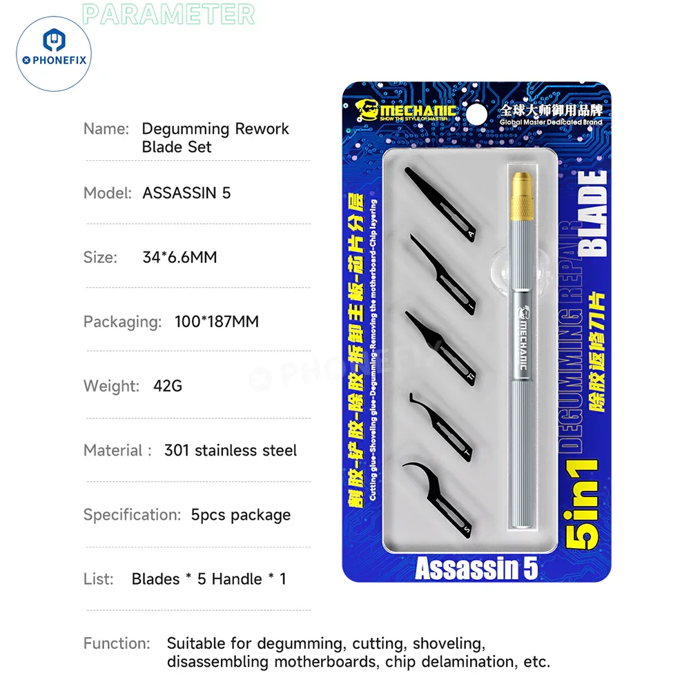 MECHANIC Assassin 5 Degumming Blade Set LED Knife Handle Kit - Image 10