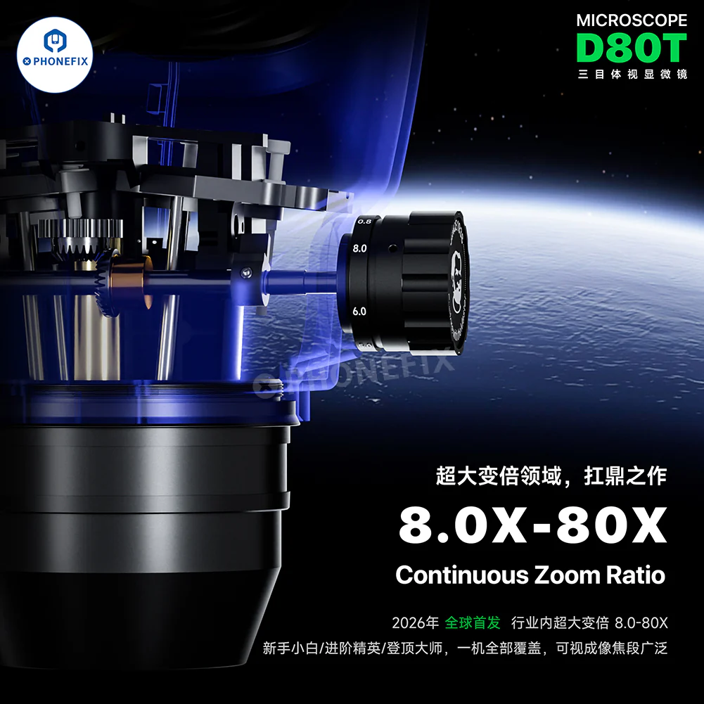 MECHANIC D80T 8-80X Trinocular Stereo Microscope for Phone Repair - Image 3