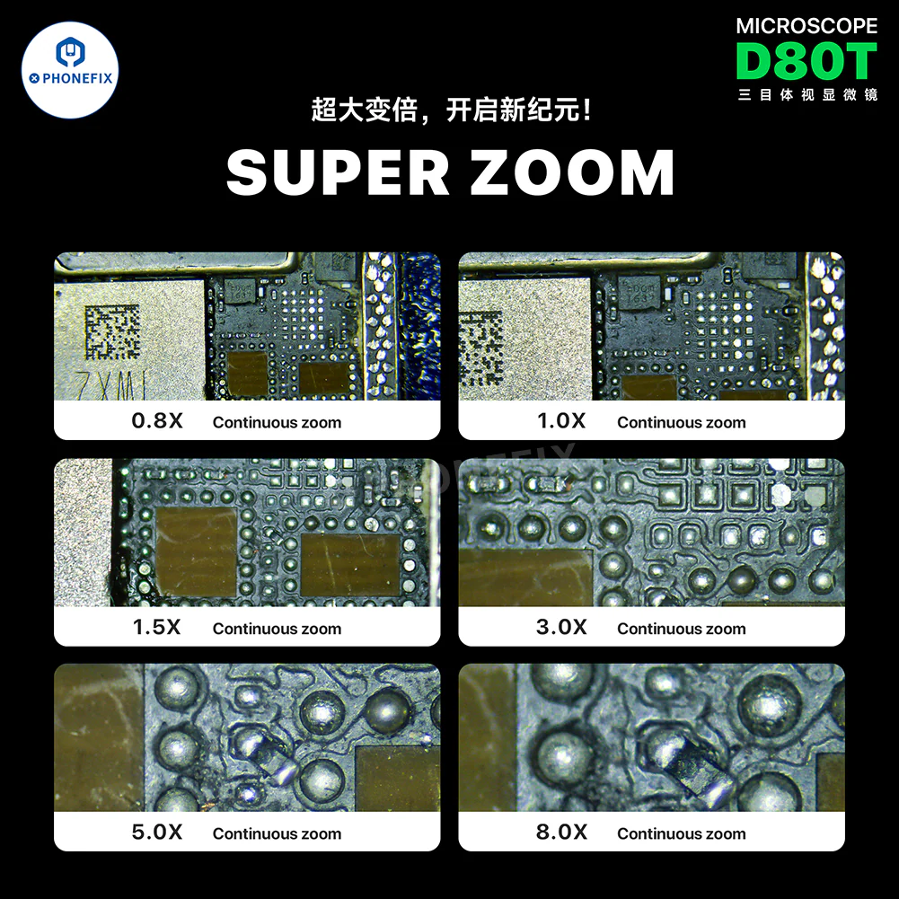 MECHANIC D80T 8-80X Trinocular Stereo Microscope for Phone Repair - Image 4