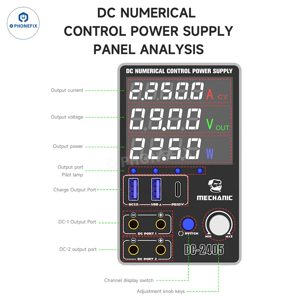 MECHANIC DC-2405 Digital Dual Channel DC Power Supply 24V 5A - Image 5