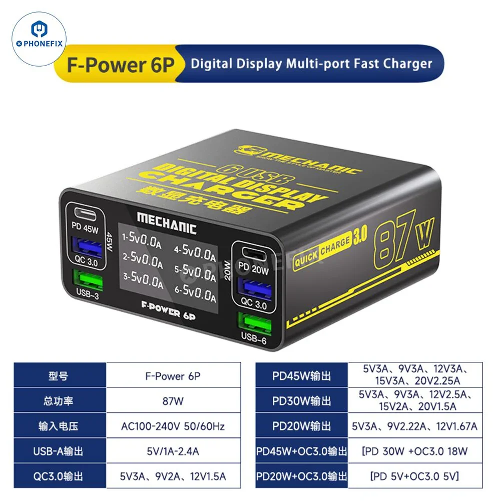 MECHANIC F-POWER 6 6S 6P Fast Charging Station Multi-Port Charger - Image 7