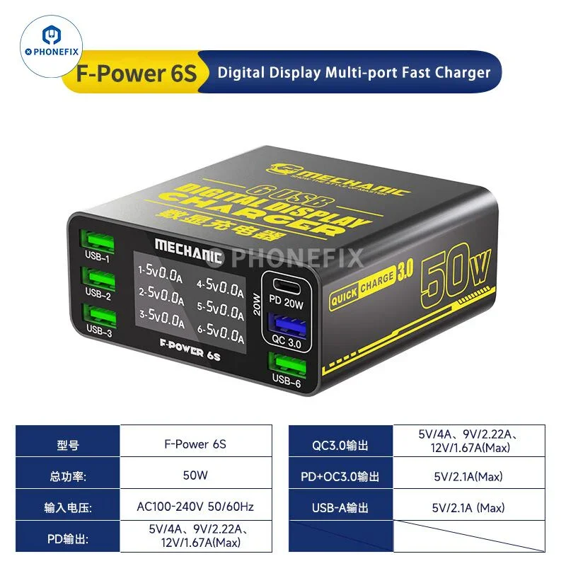 MECHANIC F-POWER 6 6S 6P Fast Charging Station Multi-Port Charger - Image 8
