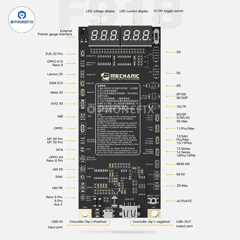 MECHANIC F918 Battery Activation Board For iPhone Android - Image 4