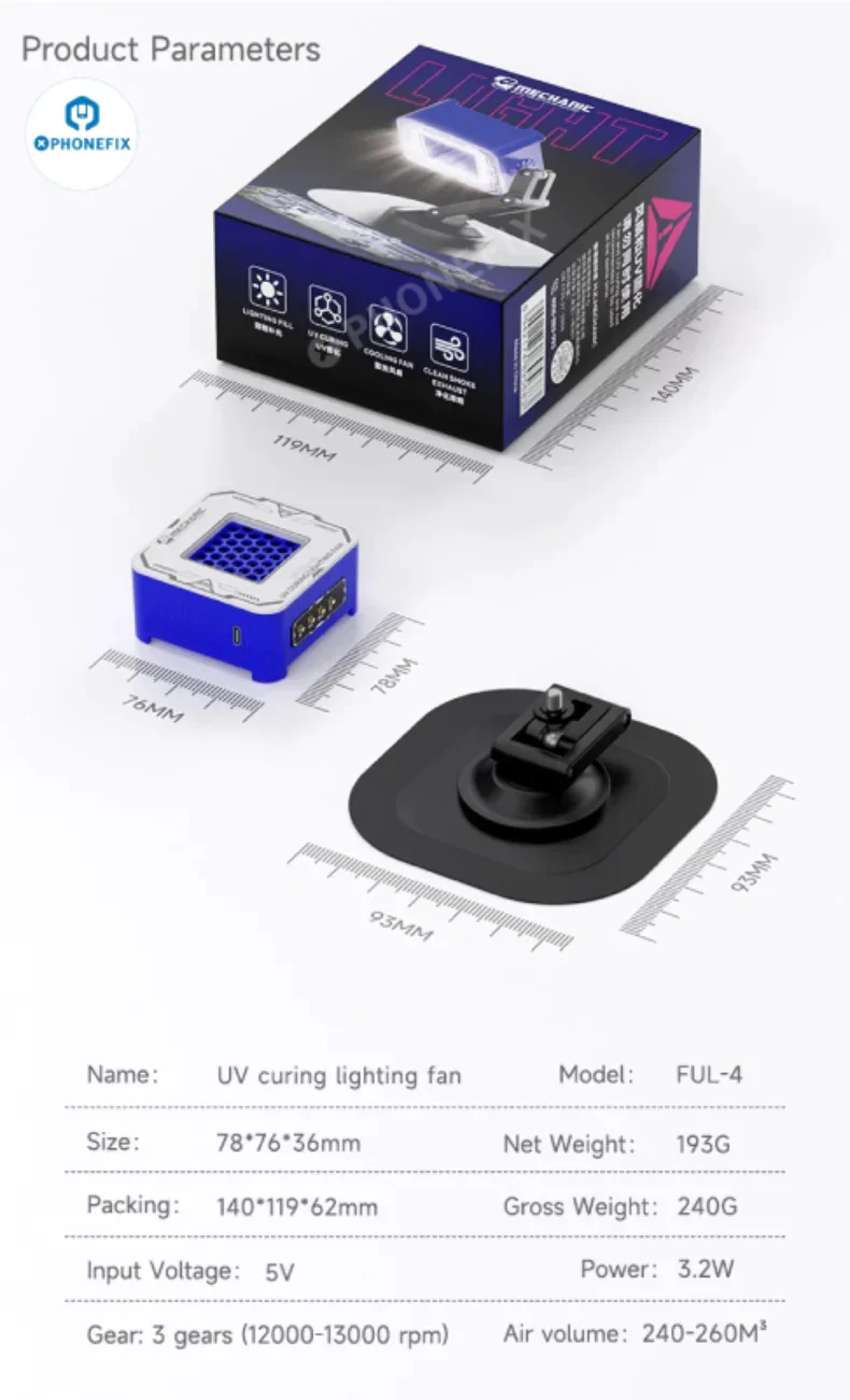 MECHANIC FUL-4 UV Curing Light Cooling Smoke Extractor - Image 9