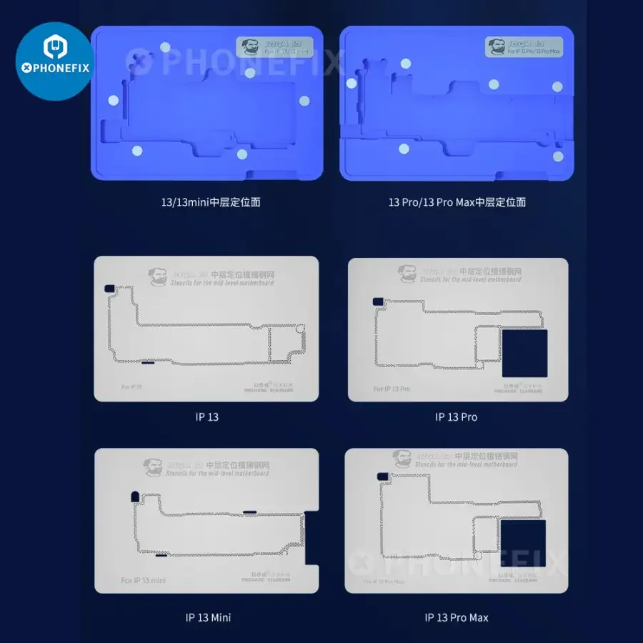 MECHANIC iBGA 13 Reballing Stencil Platform For iPhone 13 Pro Max Mini - Image 5