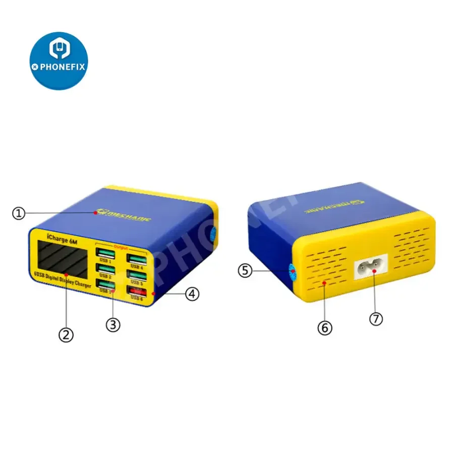 MECHANIC iCharge 6M QC 3.0 Digital Display 6 Port Smart Charger - Image 2