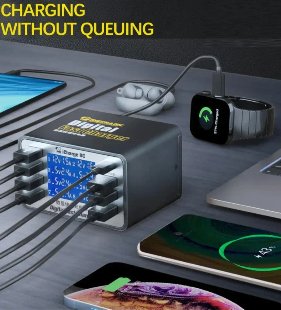 Mechanic iCharge 8A/8C Digital Fast Charger With 8 Charging Ports - Image 3