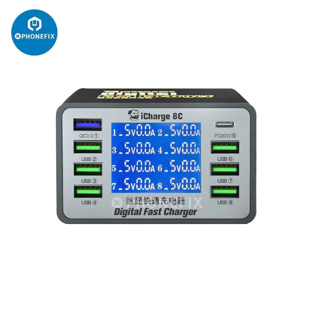 Mechanic iCharge 8A/8C Digital Fast Charger With 8 Charging Ports - Image 4