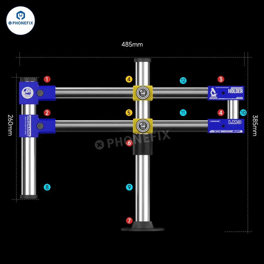 MECHANIC LM3 360° Universal Double Arm Bracket For Microscopes - Image 7