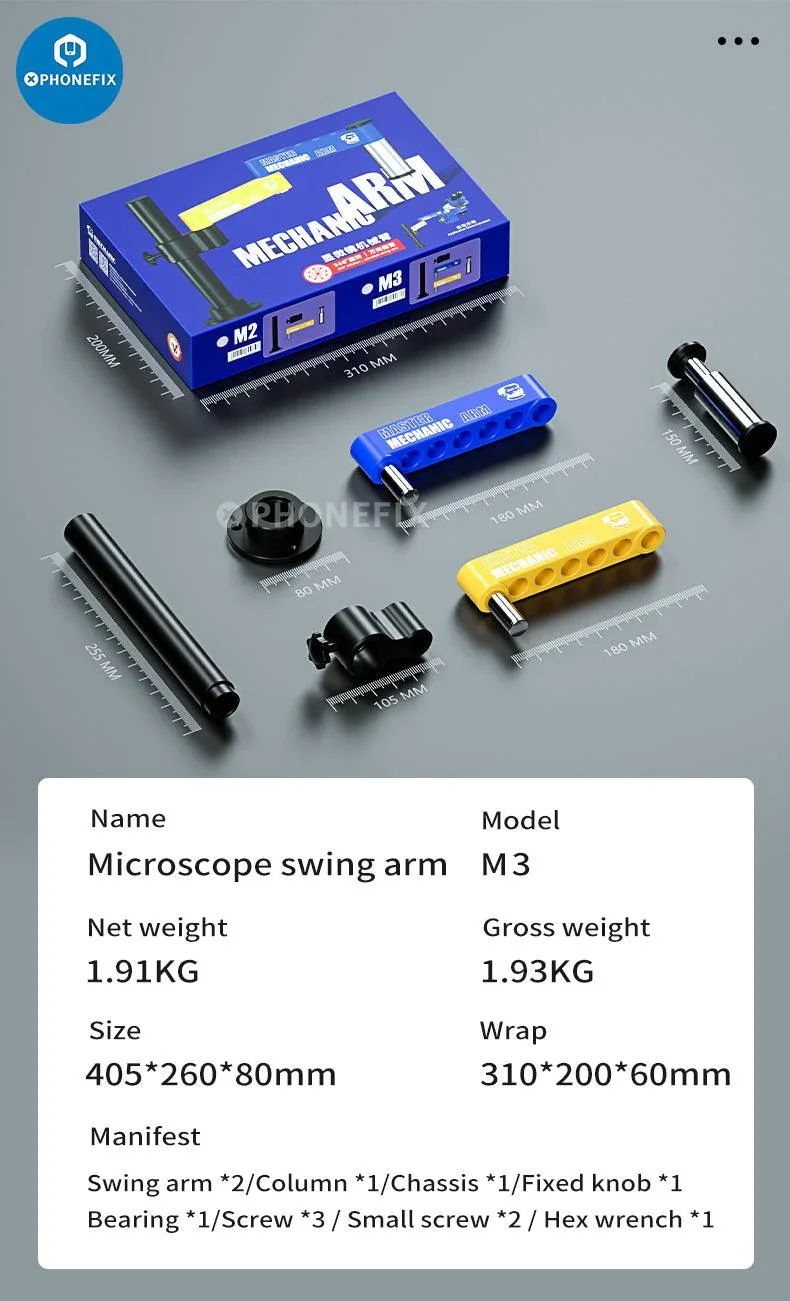 MECHANIC M2 M3 Microscope Swing Arm Aluminum Alloy Bracket - Image 8